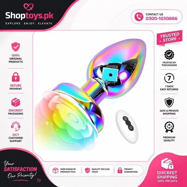 Colorful Metal Anal Plug Vibrator Adult Sex Toy Remote Control Butt Plug