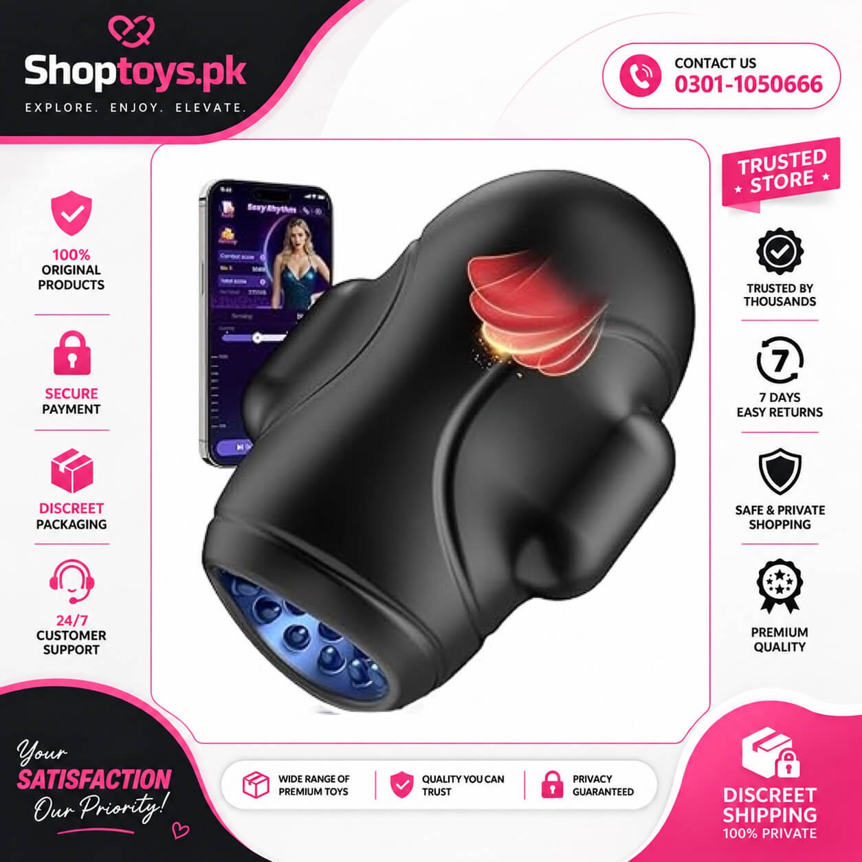 Male Sex Toys for Men Glans Vibrator baiwatt In Pakistan