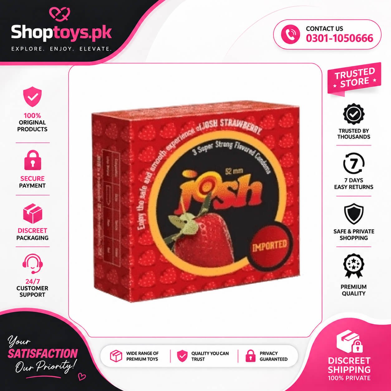 Sathi Josh Strawberry Condom In Pakistan