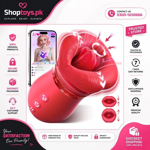 5 In 1 Mouth Sucking Vibrator Rose Sex Toy In Pakistan