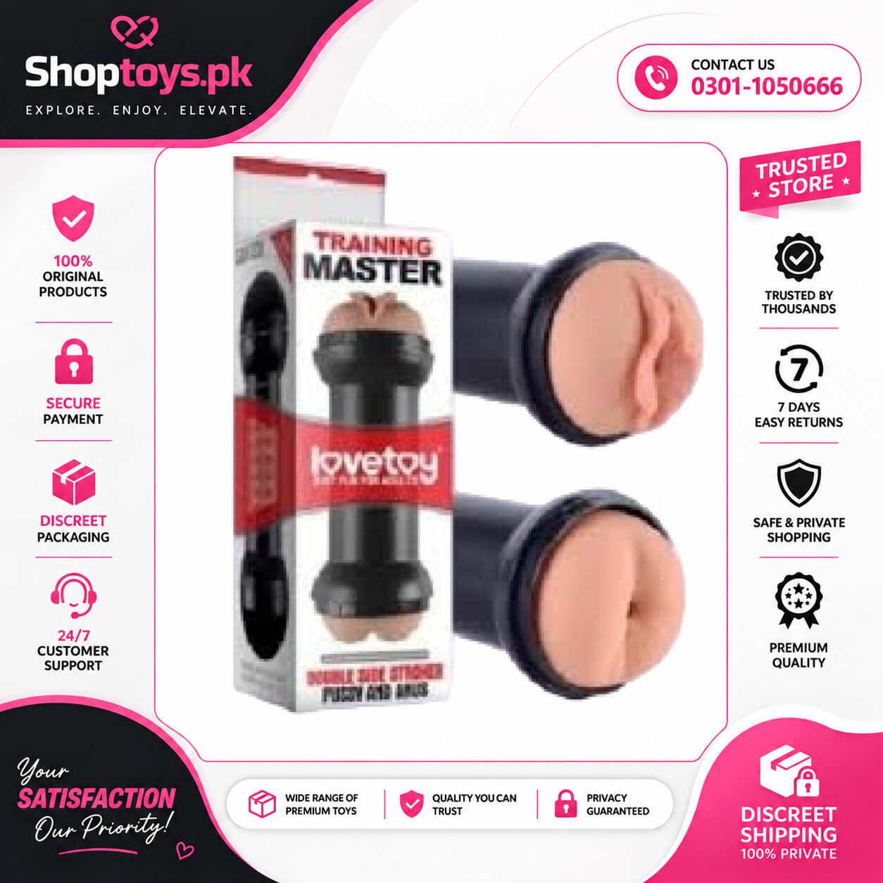 2 in 1 Sex Toy Vibrator Mouth Masturbator Cup In Pakistan