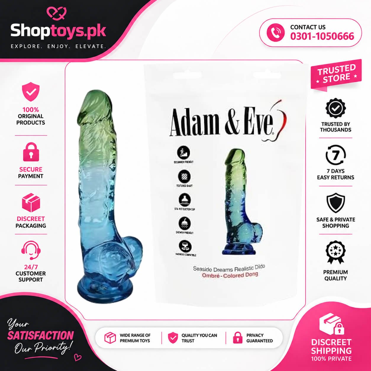 Adam & Eve Seaside Dreams Dildo Soft Flexible In Pakistan