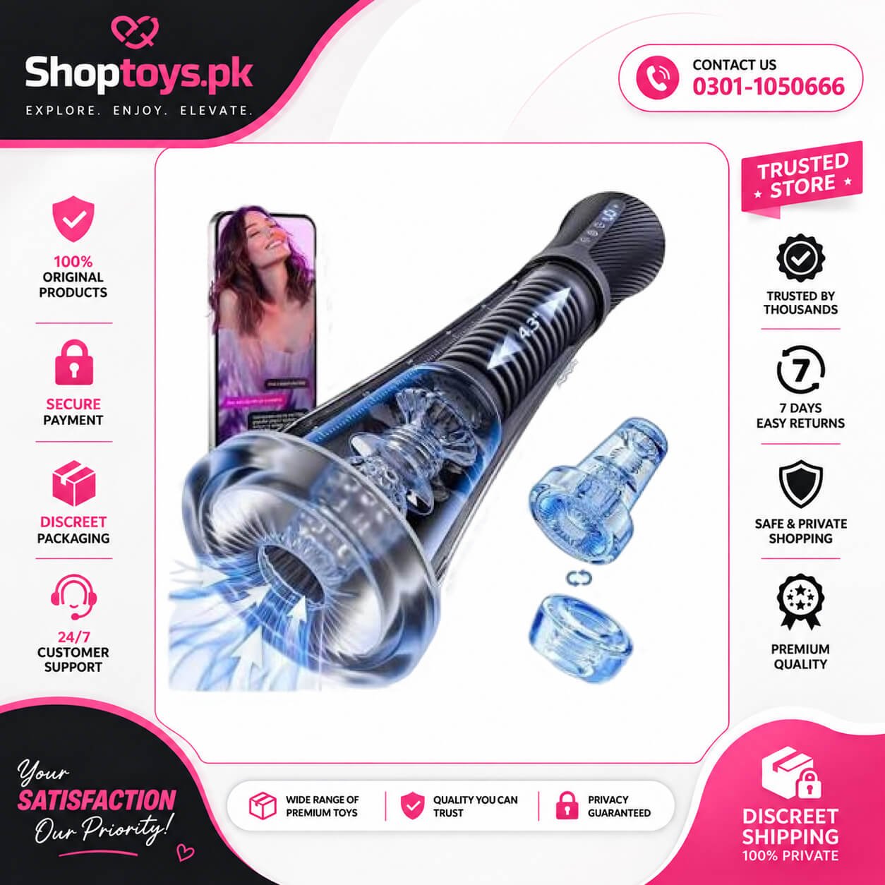 Male Masturbator Penis Pump Transparent In Pakistan
