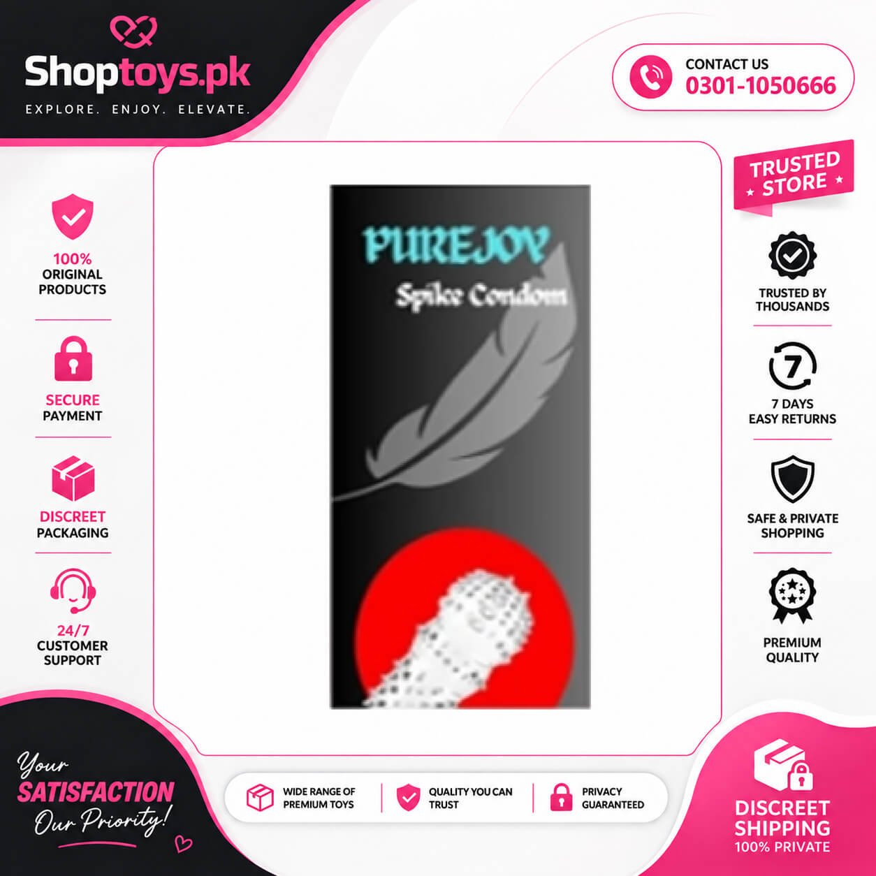 Purejoy Dotted Spike Condom In Pakistan