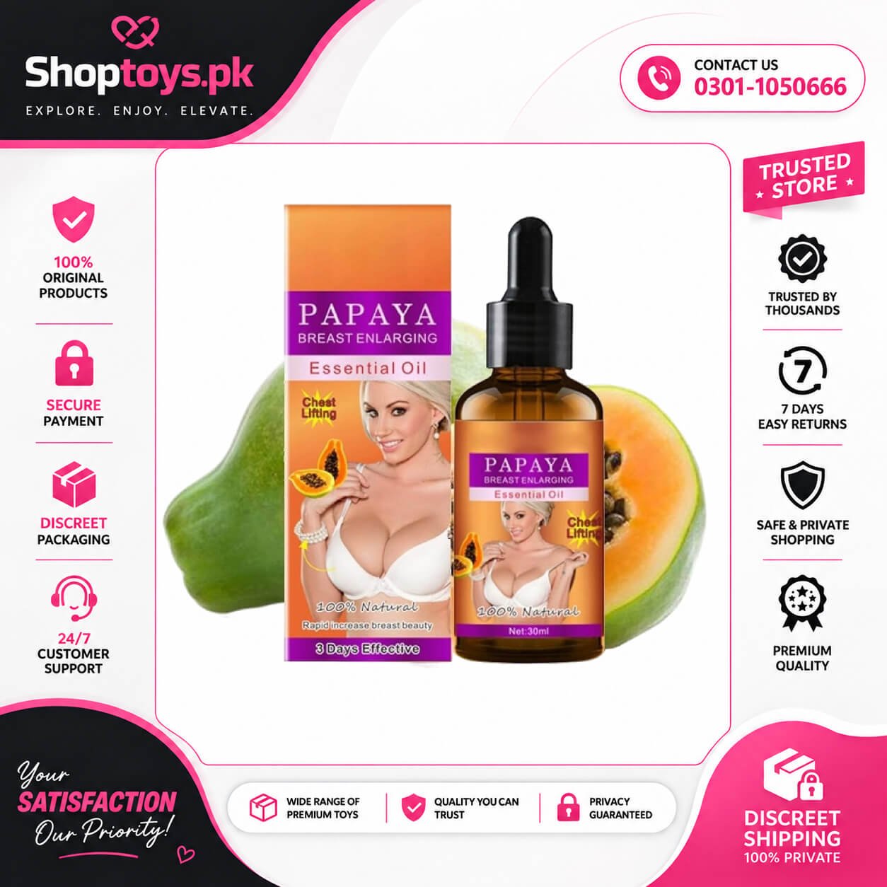Papaya Breast Enhancement Essential Oil In Pakistan