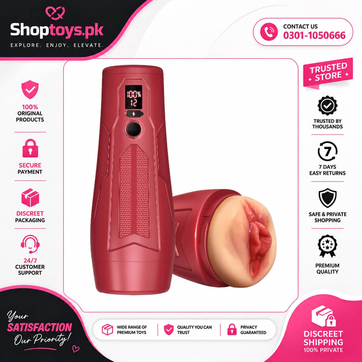 Male Masturbator Sex Toys for Men Realistic Pocket Pussy In Pakistan