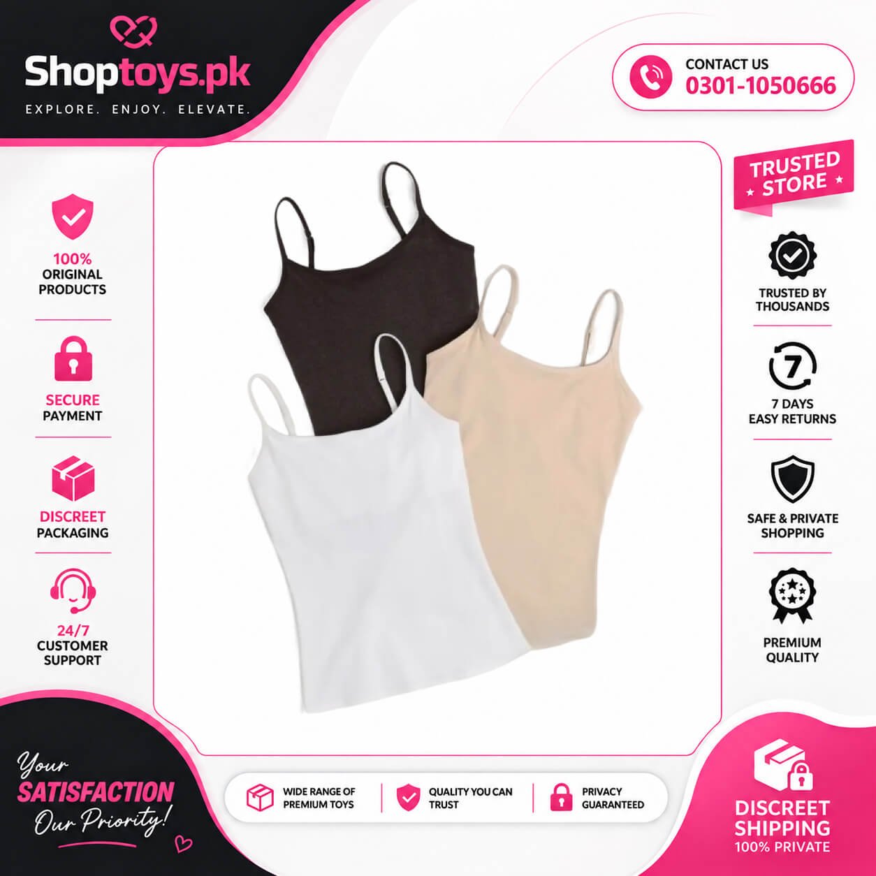 Women Summer Camisoles Skin White In Pakistan