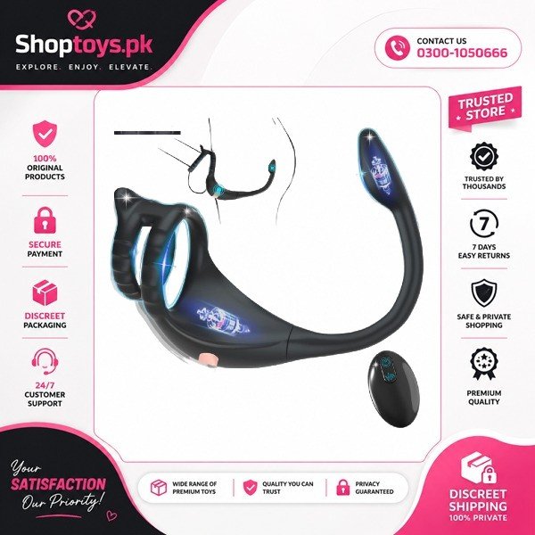 3 IN 1 Male Sex Toy Anal Plug Vibrating Cock Ring