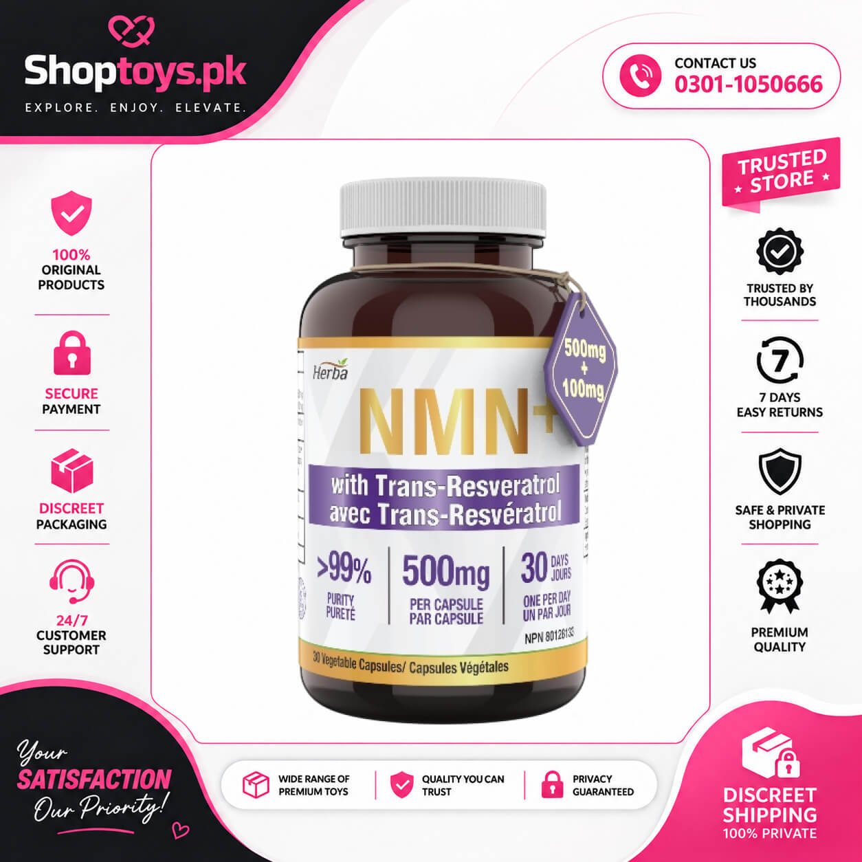 Herba NMN Supplement With Resveratrol 500mg In Pakistan