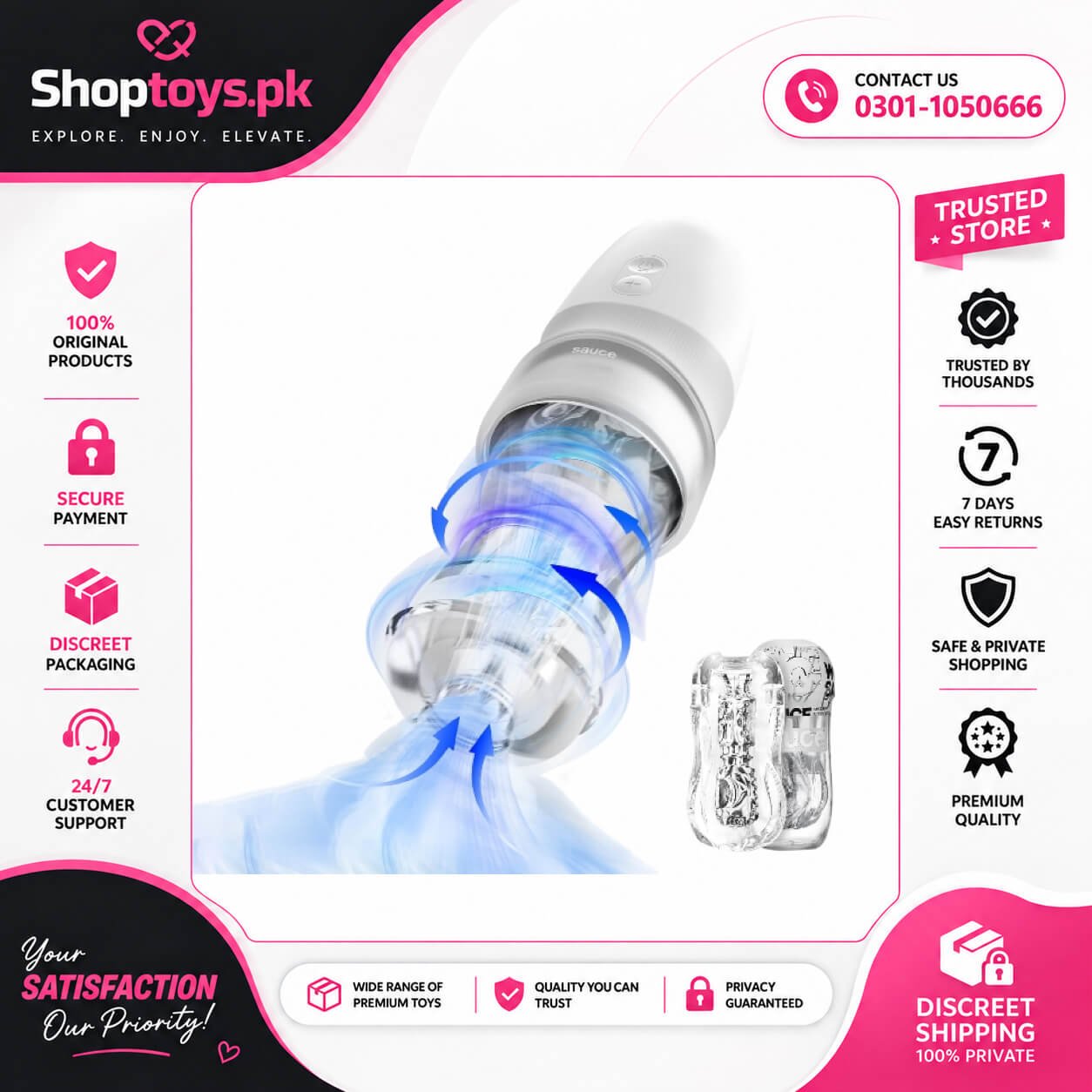 Sauce Male Masturbator Electronic Sex Toy In Pakistan