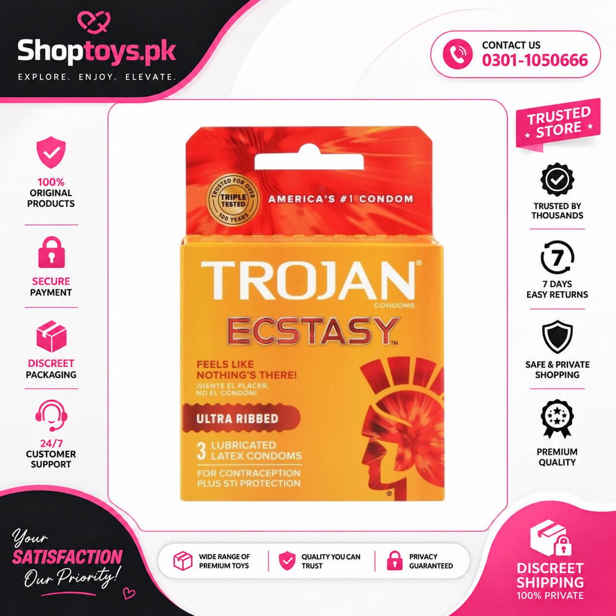 Ultra Ribbed Ring Shape Condom In Pakistan