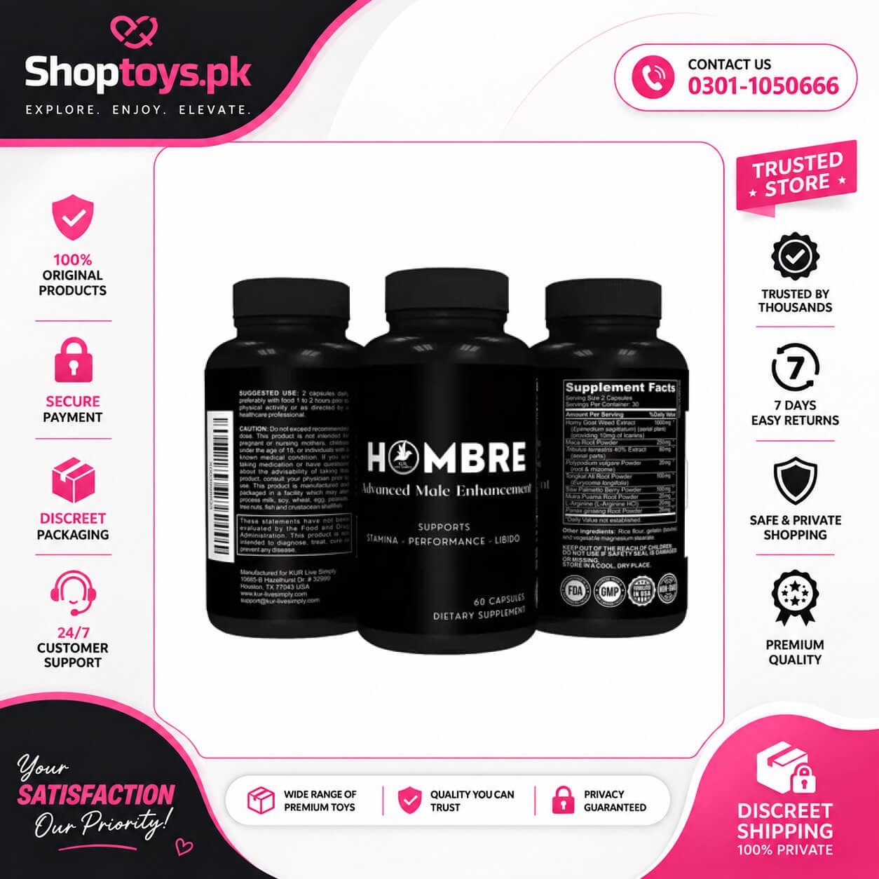 Hombre Advance Male Enhancing Supplement In Pakistan