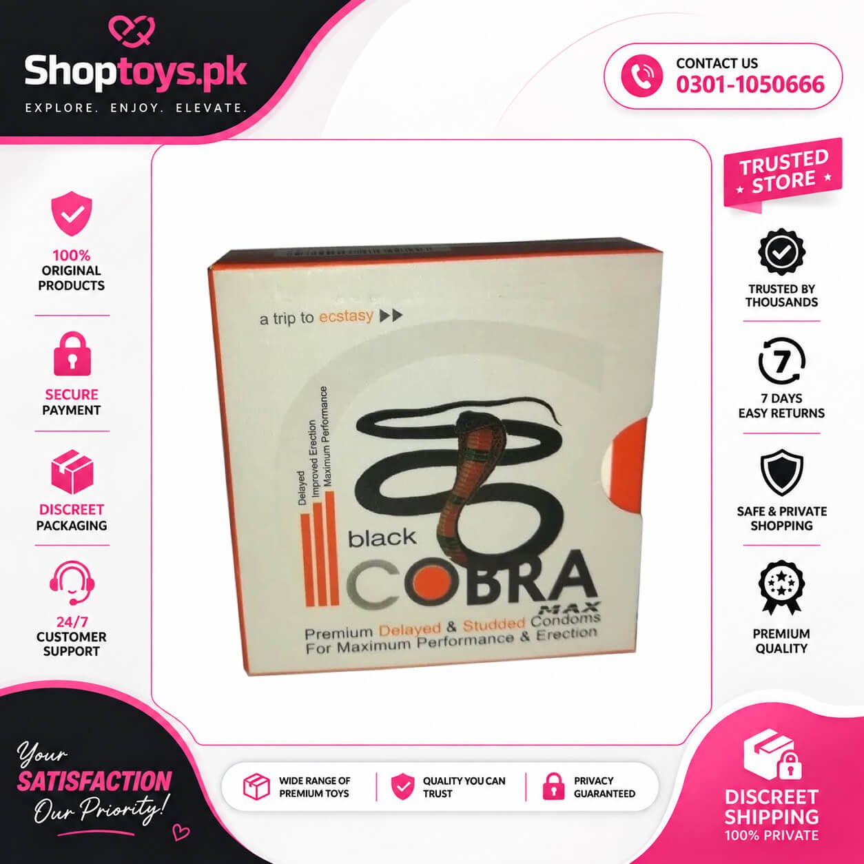 Black Cobra Condom In Pakistan