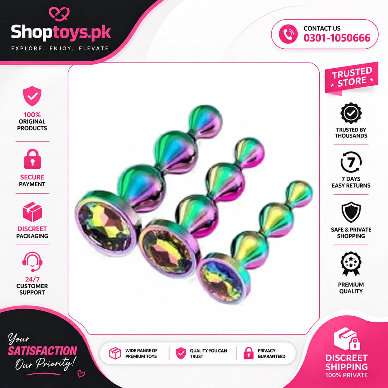 Metal Anal Beads Butt Plug Sex Toys In Pakistan