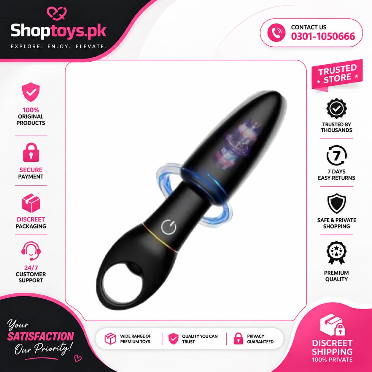 Vibrating Prostate Massager & Anal Plug for Men Sex Toys In Pakistan