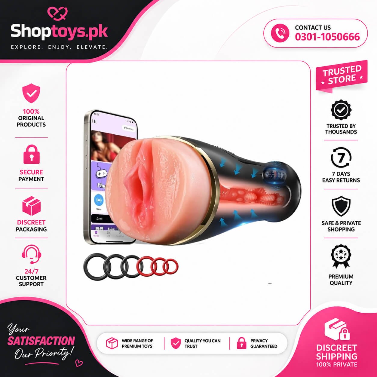 Mens Sex Toys Male Masturbator, Vibrating In Pakistan