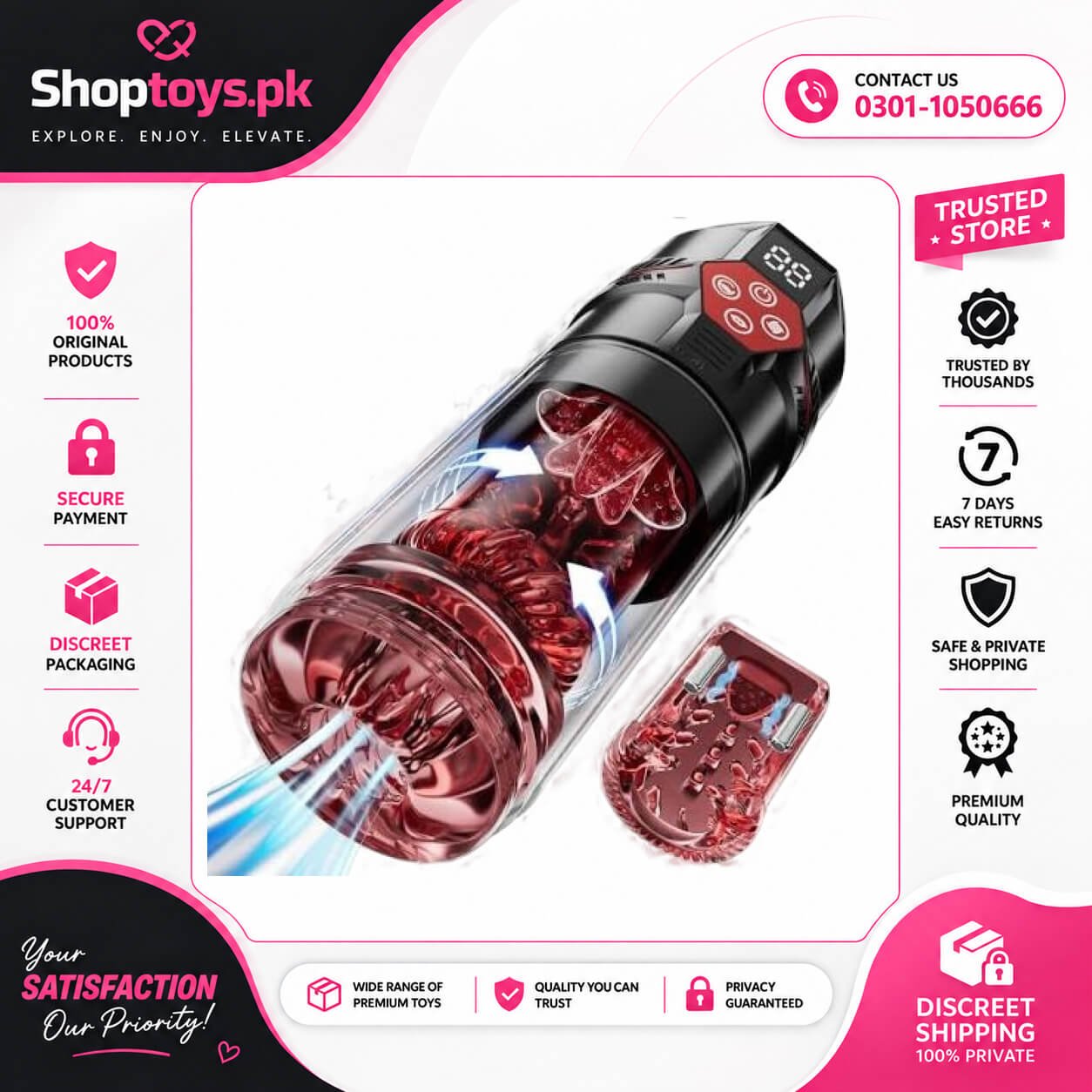 6-in-1 Mrgras Male Masturbator Pump | All-in-One Sex Toy In Pakistan