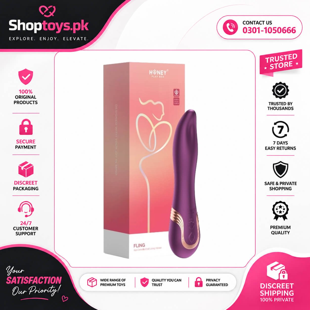 HoneyPlayBox Fling Thrusting Dildo Vibrator In Pakistan