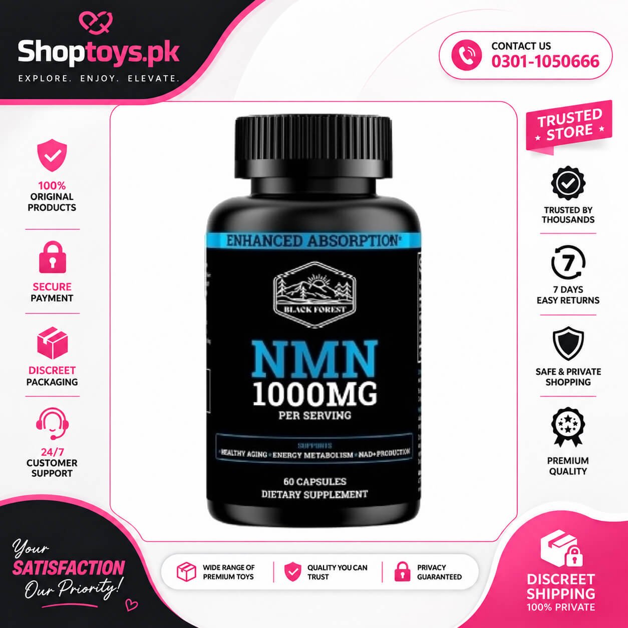 Black Forest NMN Supplements 1000mg In Pakistan