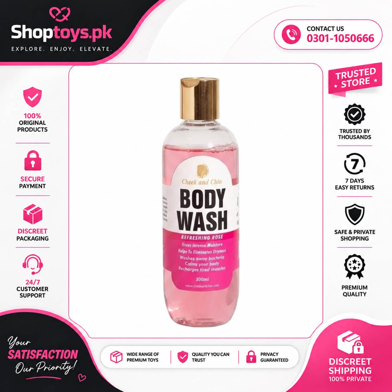 Cheek And Chin Refreshing Rose Body Wash In Pakistan