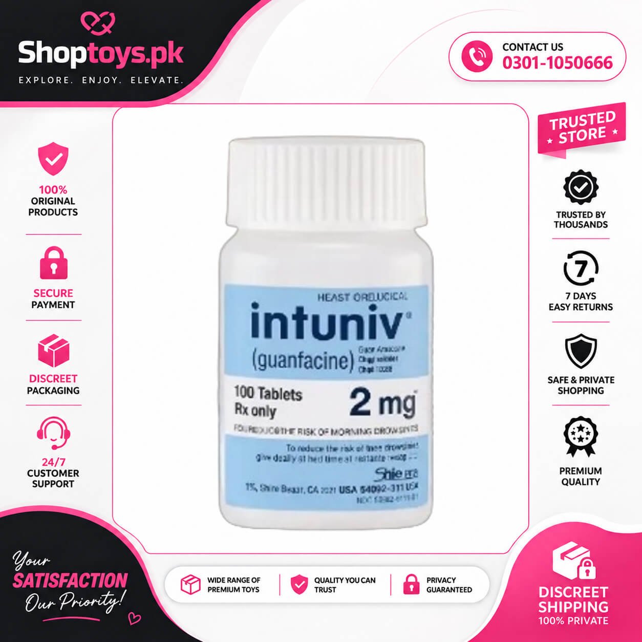 Intuniv Guanfacine 2mg Tablets Price in Pakistan