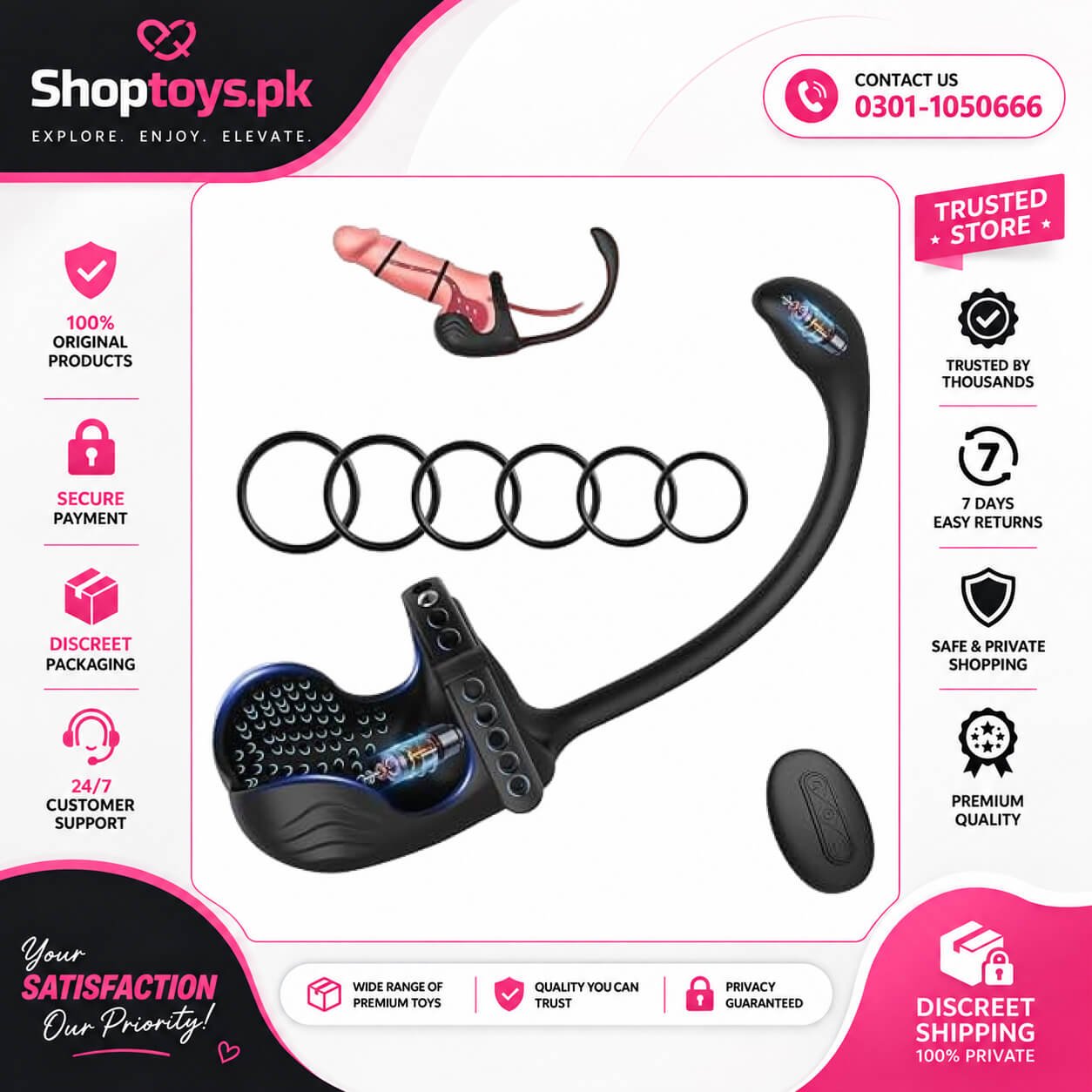 Prostate Massager Vibrating Cock Ring Testicle In Pakistan