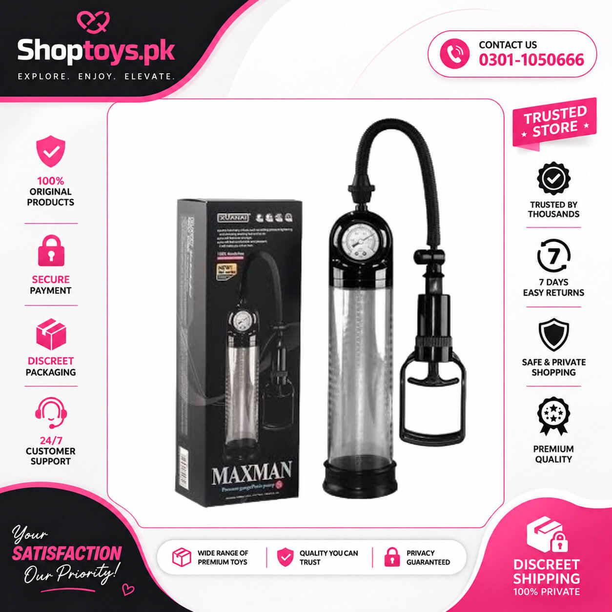 Maxman Pressure Gauge Penis Pump In Pakistan